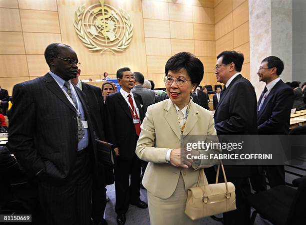 World Health Organization Director-General Margaret Chan arrives at the opening day at the opening day of the 61st World Health Organization assembly...