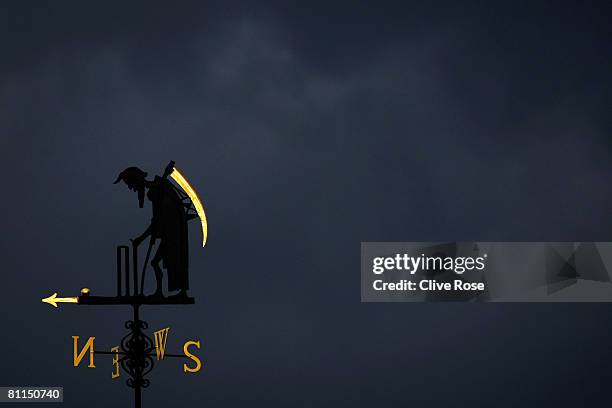 General view of the Old Father Time weather vane during the fourth day of the 1st npower Test Match between England and New Zealand at Lord's on May...