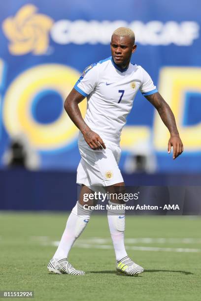 Leandro Bacuna of Curacao during the 2017 CONCACAF Gold Cup Group C match between Curacao and Jamaica at Qualcomm Stadium on July 9, 2017 in San...