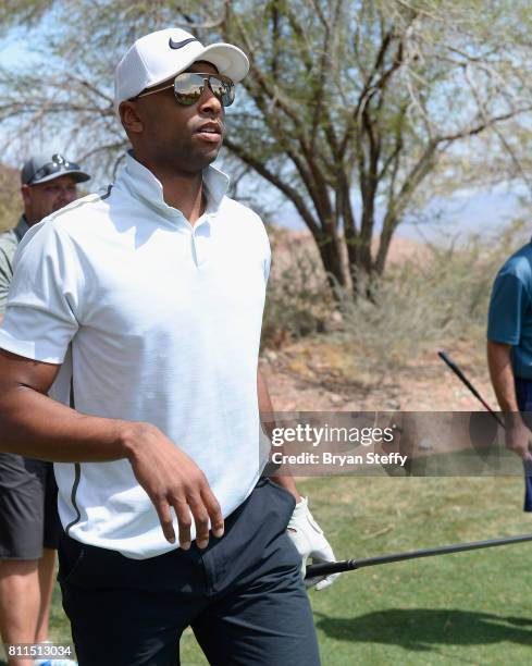 Professional Basketball player Gerald Henderson Jr. Attends the Coach Woodson Las Vegas Invitational at Cascata Golf Club on July 9, 2017 in Boulder...