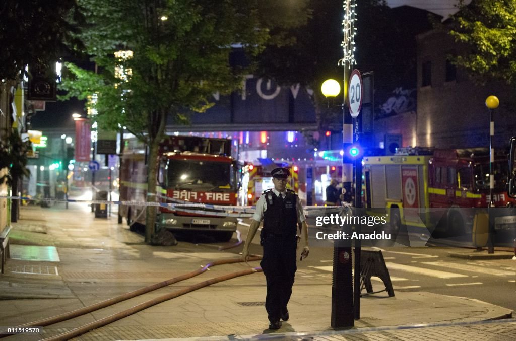 Fire at Camden Market in north London