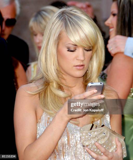 Singer Carrie Underwood attends the 43rd Academy of Country Music Awards at The MGM Grand Garden Arena on May 18, 2008 in Las Vegas, Nevada.