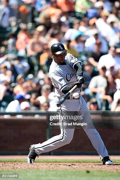 Jermaine Dye of the Chicago White Sox bats during the game against the San Francisco Giants at AT&T Park in San Francisco, California on May 18,...