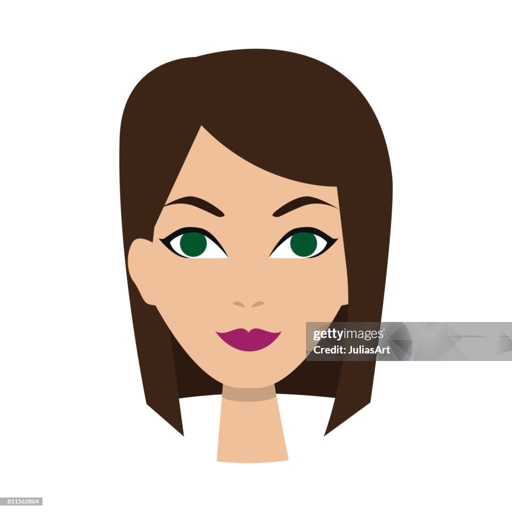 Icono De La Chica Avatar De Mujer Icono De La Cara Estilo De Dibujos  Animados Vector De Ilustración de stock - Getty Images
