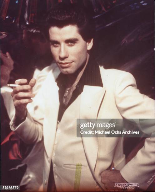 Actor John Travolta in the film 'Saturday Night Fever'.