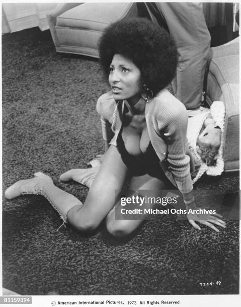 Actress Pam Grier in a scene from the movie "Coffy" circa 1973 in Los Angeles, California.