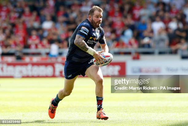 Leeds Rhinos Adam Cuthbertson in action against Salford Red Devils, during the Betfred Super League match at the AJ Bell Stadium, Salford.