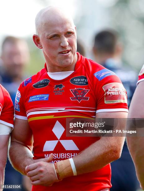 Salford Red Devils' Michael Dobson in action against Leeds Rhinos, during the Betfred Super League match at the AJ Bell Stadium, Salford.