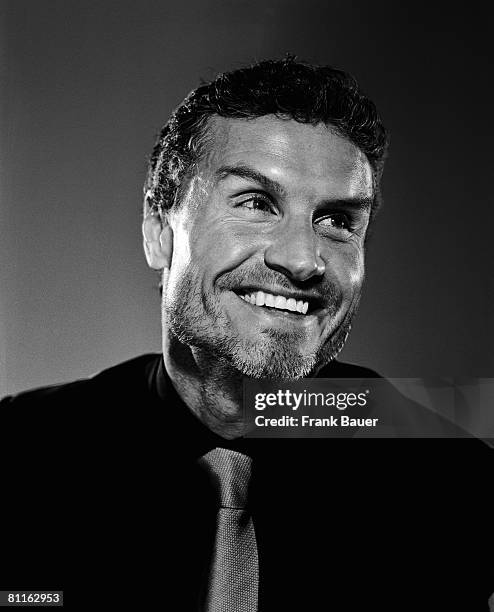 Formula 1 racing driver David Coulthard poses for a portrait shoot in Munich for Sueddeutsche Zeitung magazine on September 5, 2007.