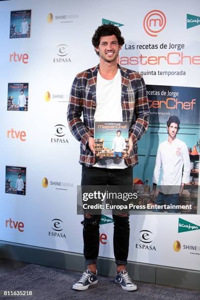 Jorge Brazalez, the winner of TV MasterChef, presents his book 'Las recetas de Jorge' on July 7, 2017 in Madrid, Spain.