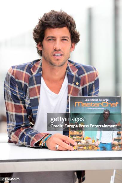 Jorge Brazalez, the winner of TV MasterChef, presents his book 'Las recetas de Jorge' on July 7, 2017 in Madrid, Spain.