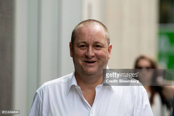 Mike Ashley, billionaire and founder of Sports Direct International Plc, arrives at court for a lawsuit hearing in London, U.K., on Monday, July 10,...