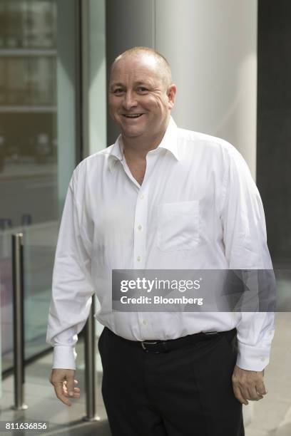 Mike Ashley, billionaire and founder of Sports Direct International Plc, arrives at court for a lawsuit hearing in London, U.K., on Monday, July 10,...