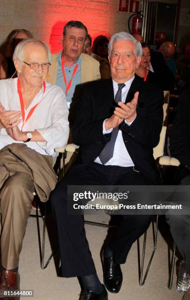 Mario Vargas Llosa and Antonio Escohotado attend the opening of Ciudadanos Party summer courses on July 7, 2017 in Madrid, Spain.