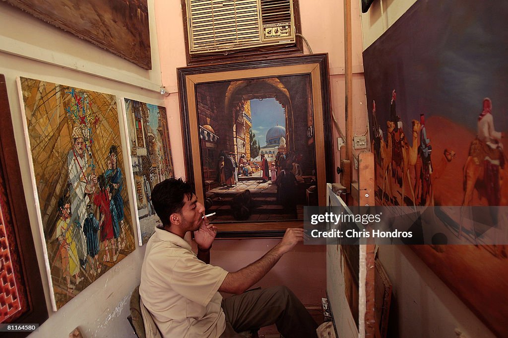 Painters Work In Baghdad's Art Quarter