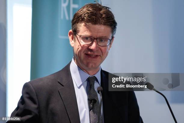 Greg Clark, U.K. Business secretary, delivers a speech on industrial strategy to the Resolution Foundation in London, U.K., on Monday, July 10, 2017....