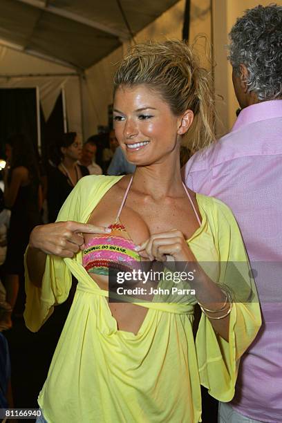 Marisa Miller backstage at Sais by Rosa Cha