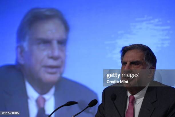 Ratan Tata at the Tata Nano Launch Press Conference in Mumbai. (