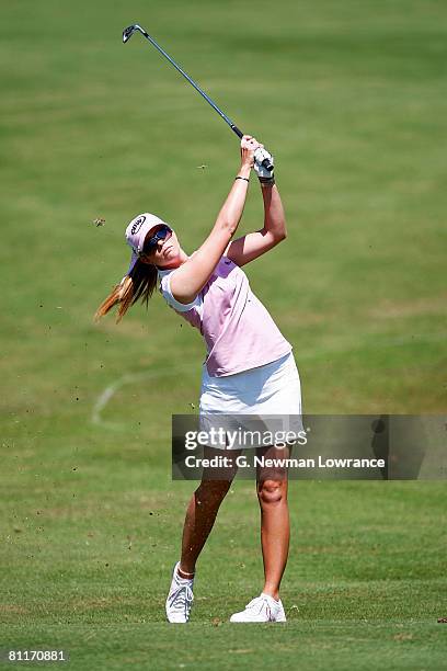 Paula Creamer hits a shot during the final round of the SemGroup Championship presented by John Q. Hammons on May 4, 2008 at Cedar Ridge Country Club...