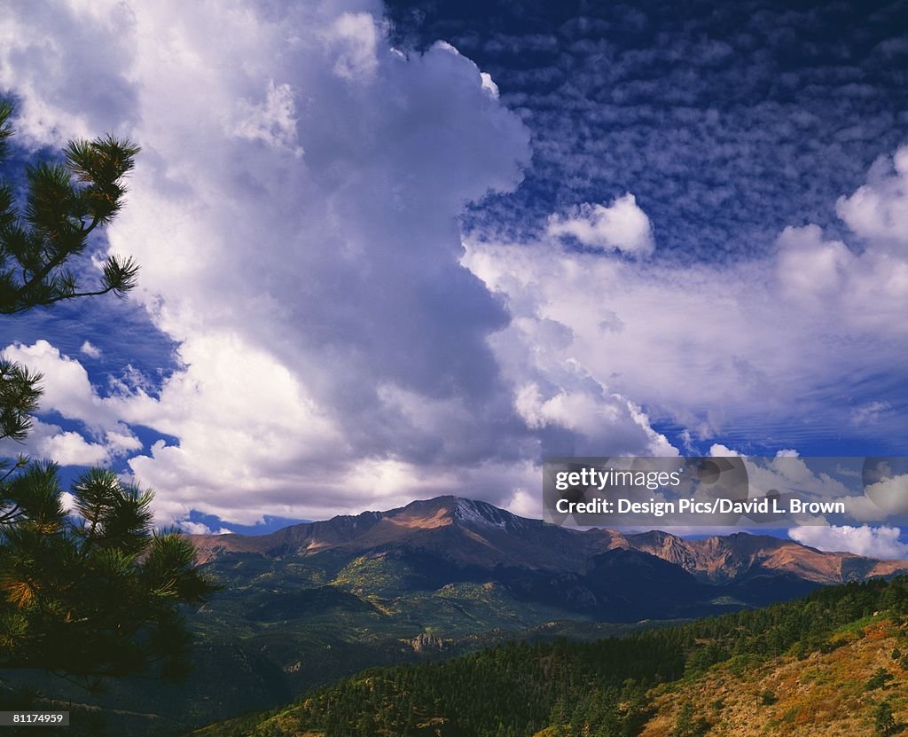 Storm clouds gather over Pikes Peak, Pike National Forest