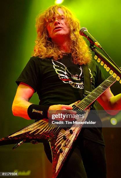 Dave Mustaine of Megadeth performs at Gigantour 2008 at the San Jose State Event Center on May 19, 2008 in San Jose, California.