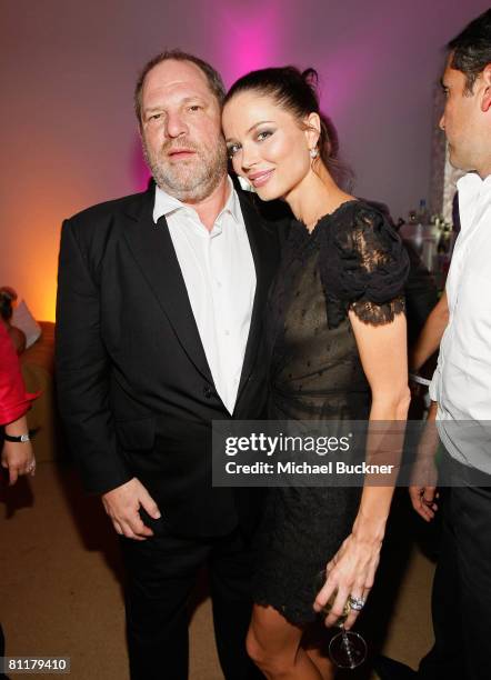 Producer Harvey Weinstein and wife Georgina Chapman attend the Roman Polanski "Wanted and Desired" after party at Nikki Beach during the 61st Cannes...