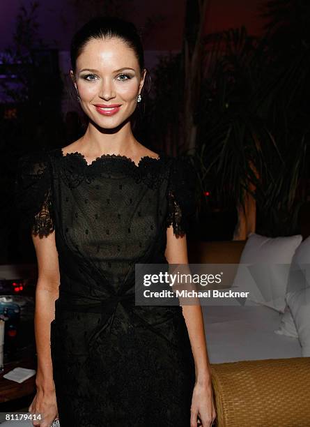 Georgina Chapman attends the Roman Polanski "Wanted and Desired" after party at Nikki Beach during the 61st Cannes International Film Festival on May...