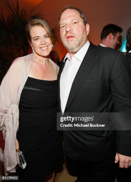 Director Marina Zenovich and producere Harvey Weinstein attends the Roman Polanski "Wanted and Desired" after party at Nikki Beach during the 61st...