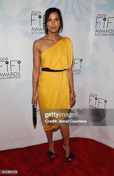 Personality Padmak Lakshmi attends the 36th Annual FIFI Awards presented by the Fragrance Foundation at the Park Avenue Armory on May 20, 2008 in New...