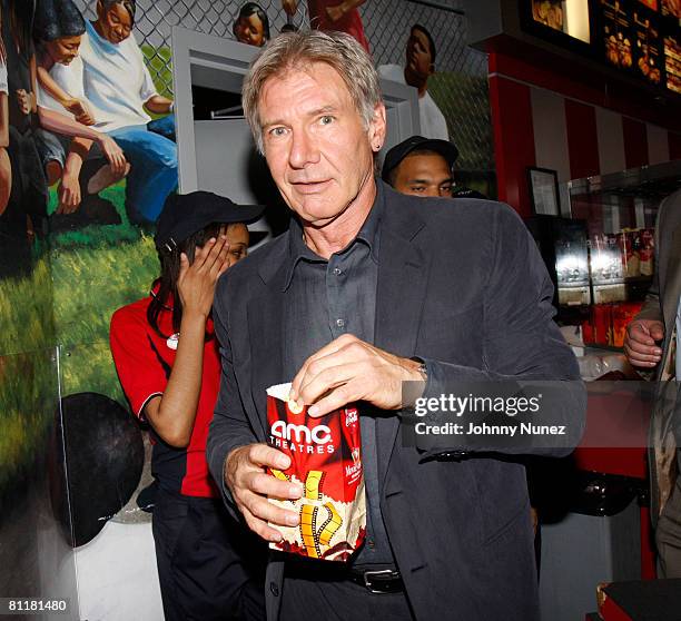 Harrison Ford attends BET's "106 & Park" at the "Indiana Jones and the Kingdom of the Crystal Skull" New York Premiere May 20, 2008 in Harlem area of...