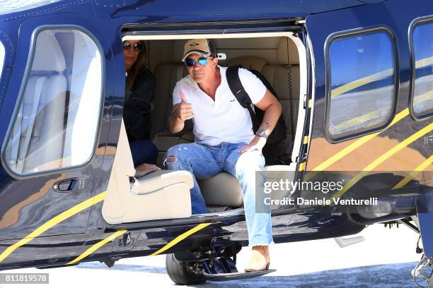 Antonio Banderas and Nicole Kimpel attend 2017 Ischia Global Film & Music Fest on July 10, 2017 in Ischia, Italy.