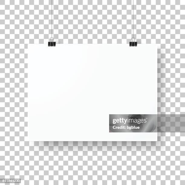ilustrações de stock, clip art, desenhos animados e ícones de poster template isolated on blank background - pendurar