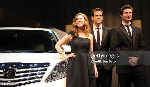 Vocal group BLAKE and singer Hayley Westenra attend Toyota's new Alphard debut presscall at Omotesando Hills on May 21, 2008 in Tokyo, Japan.