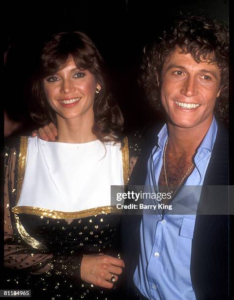 File Photo of Victoria Principal & Andy Gibb at the Pirates of Penzance play opening in Los Angeles, California on June 10, 1981