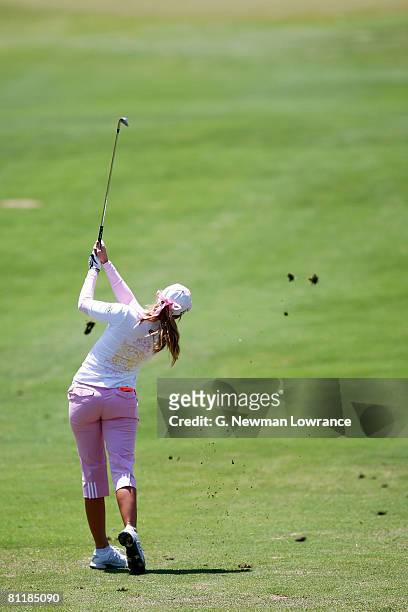 Paula Creamer hits a shot during the third round of the SemGroup Championship presented by John Q. Hammons on May 3, 2008 at Cedar Ridge Country Club...