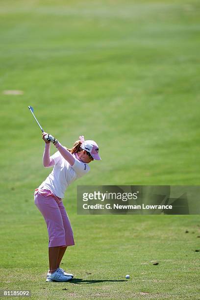 Paula Creamer hits a shot during the third round of the SemGroup Championship presented by John Q. Hammons on May 3, 2008 at Cedar Ridge Country Club...