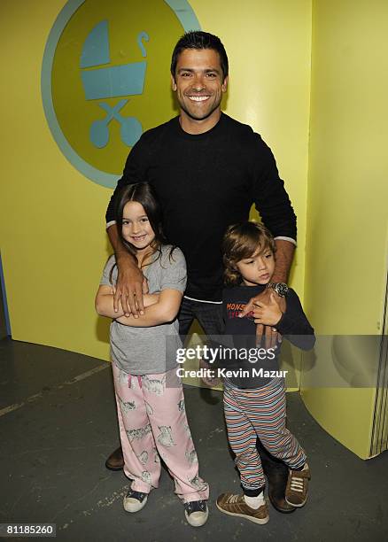 Actor Mark Consuelos, daughter Lola Grace and son Joaquin attend Jessica Seinfeld's 2nd annual Baby Buggy Bedtime Bash at The Waterfront on May 20,...