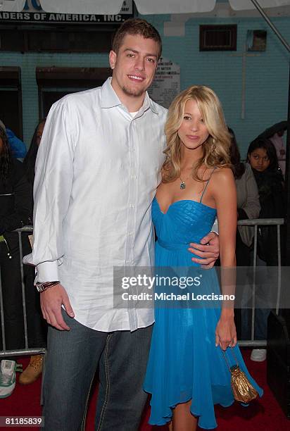 Professional Basketball Player David Lee and Sabina Gadecki attend BET's and Paramount's special screening of "Indiana Jones And The Kingdom Of The...