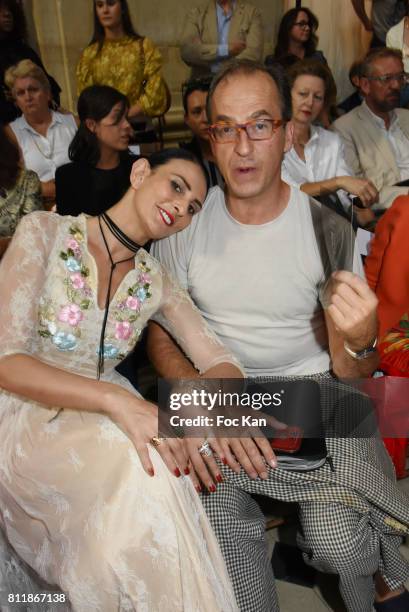 Sylvie Ortega Munos and Emmanuel de Brantes attend the Julien Fournie Haute Couture Fall/Winter 2017-2018 show as part of Haute Couture Paris Fashion...