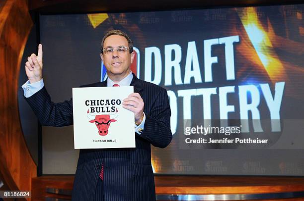 Steve Schanwald, Executive Vice President of Baketball Operations of the Chicago Bulls poses for a photo during the 2008 NBA Draft Lottery at the...