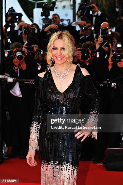 Madonna arrives at the 'I Am Because We Are' Premiere at the Palais des Festivals during the 61st International Cannes Film Festival on May 21, 2008...