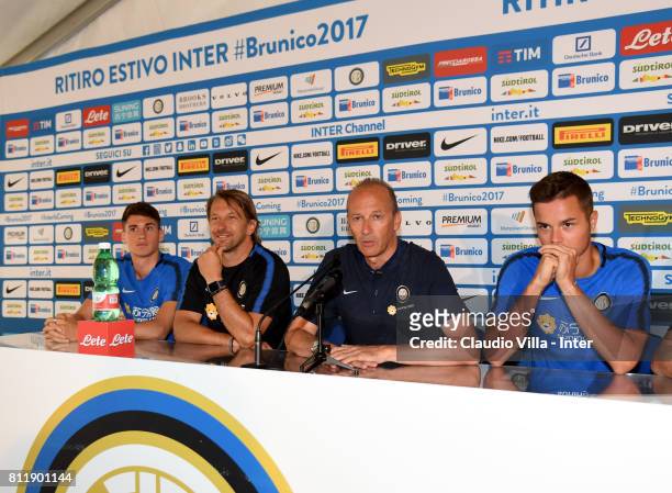 Federico Valietti, Stefano Vecchi, Roberto Samaden and Zinho Vanheusden speak with the media during a FC Internazionale press conference on July 10,...