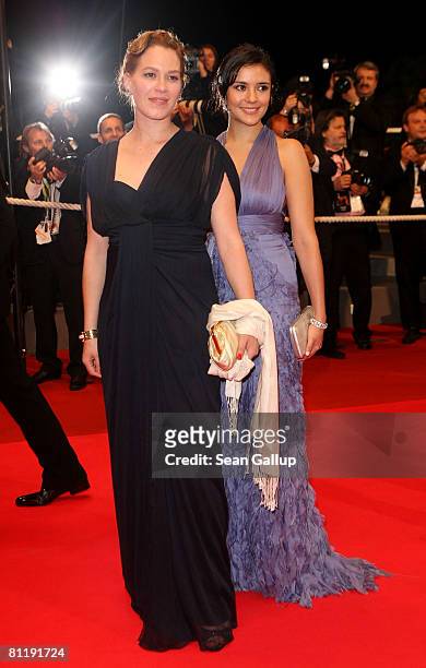 Actresses Franka Potente and Catalina Sandino Moreno depart the "Che" premiere at the Palais des Festivals during the 61st International Cannes Film...
