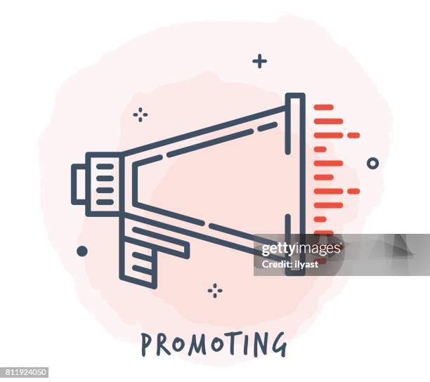 megaphone line icon - propaganda art stock illustrations