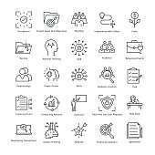 Business Management and Growth Vector Line Icons 40