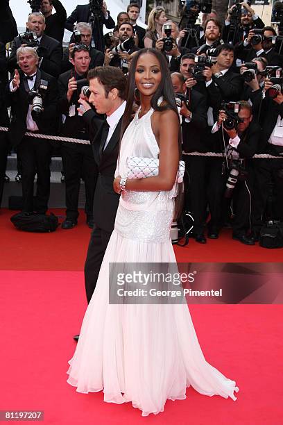 Christophe Rocancourt and model Naomi Campbell attend the "Che" premiere at the Palais des Festivals during the 61st International Cannes Film...