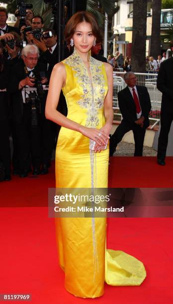 Chiling Lin attends the 'Che' Premiere at the Palais des Festivals during the 61st Cannes International Film Festival on May 21, 2008 in Cannes,...