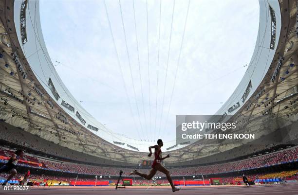 Athletes compete in the Men's 400m during the Good Luck Beijing 2008 China Athetics Open at the National Stadium, better known as the Bird's Nest, on...