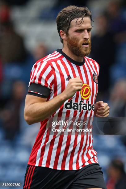 Sunderland player Adam Matthews at Gigg Lane during a pre-season friendly between Bury and Sunderland on July 7, 2017 in Bury, United Kingdom.