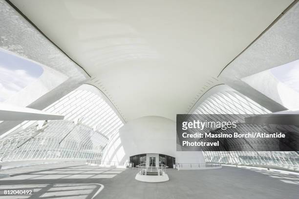 city of arts and sciences, l'hemisferic, the interior - lhemisferic stock pictures, royalty-free photos & images